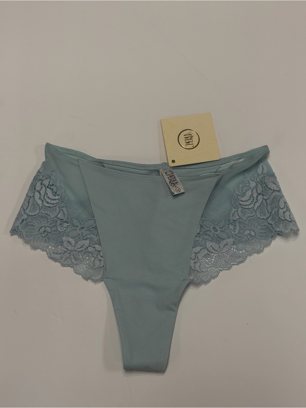 La Perla Pale Blue Lace-Trim Bikini